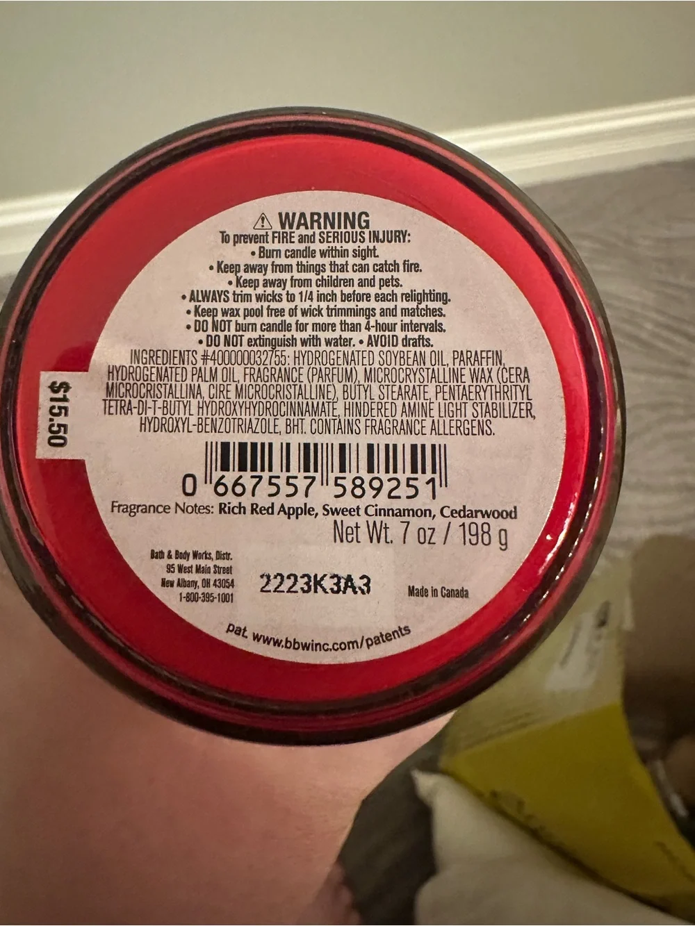 Bath & Body Works ’Tis the Season Single Wick Candle 7 oz Unburned LE Packaging